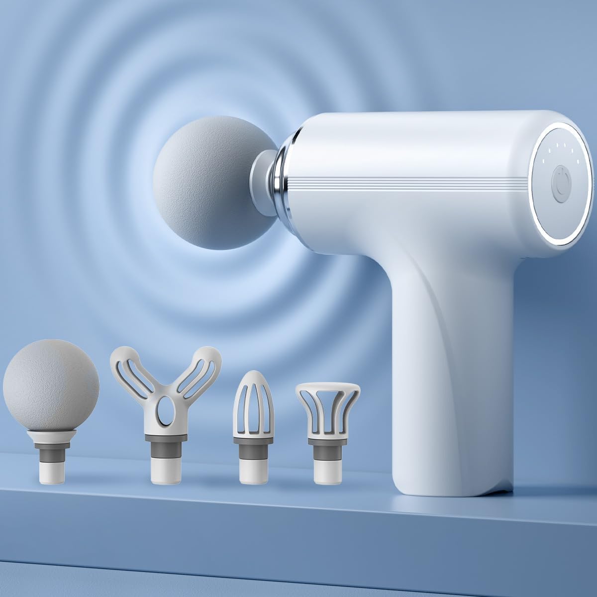 PISTOLA D/MASAJE CORPORAL RECARGABLE BLANCA