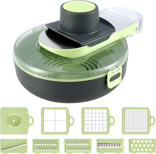 Juego de cortes para verduras con 9 cuchillas de acero inoxidable