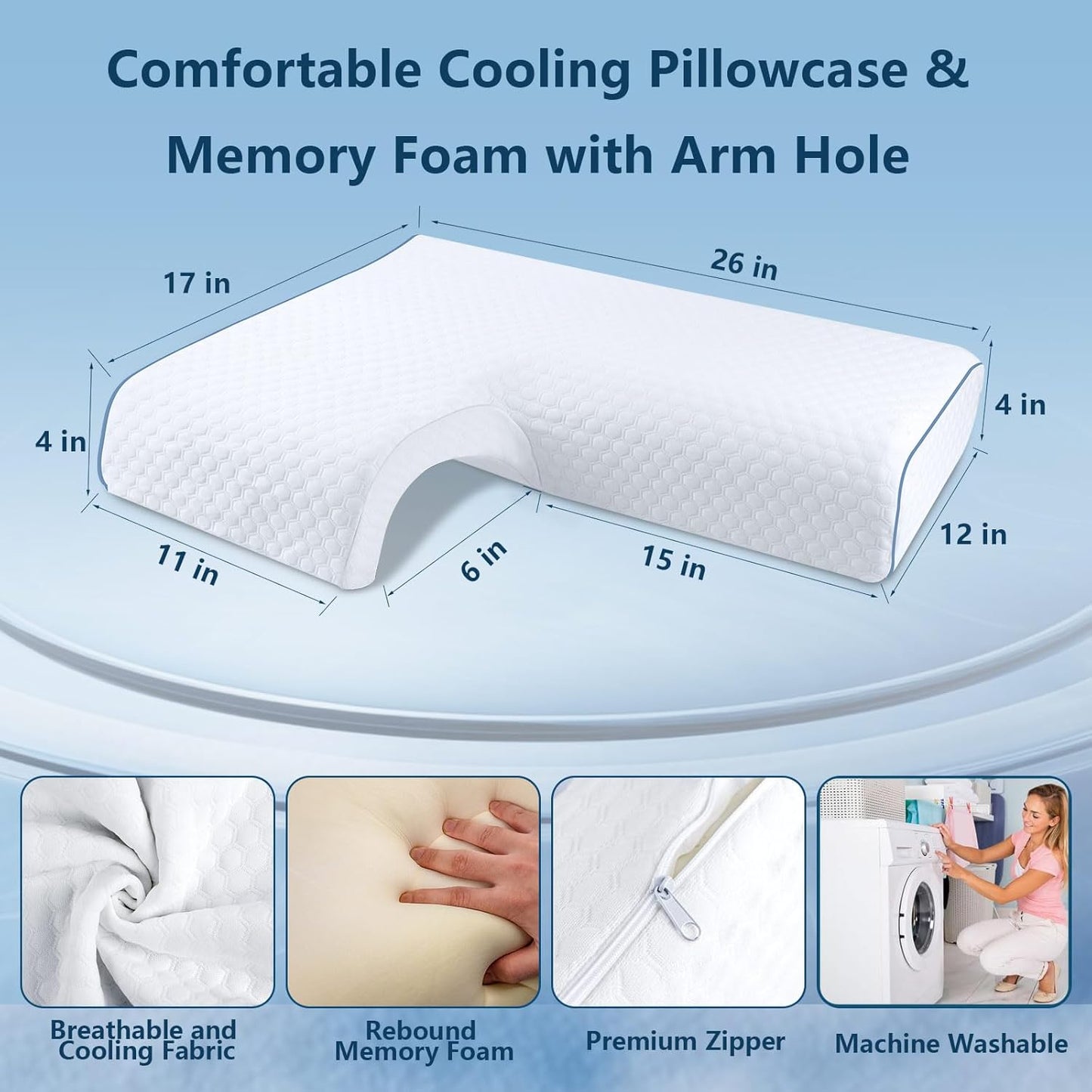 ALMOHADA PARA PAREJAS CON ESPUMA VISCOELASTICA (BRAZO DERECHO)