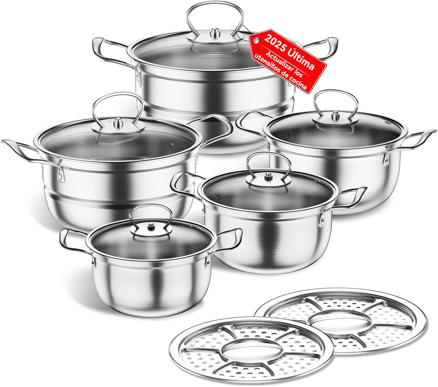 Juego de utensilios de cocina de acero inoxidable